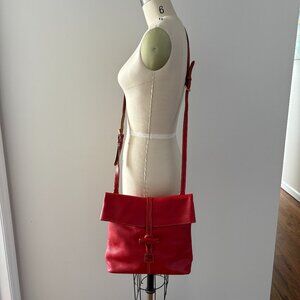Dooney & Bourke Florentine Medium Toggle Crossbody Red Leather Adjustable Strap